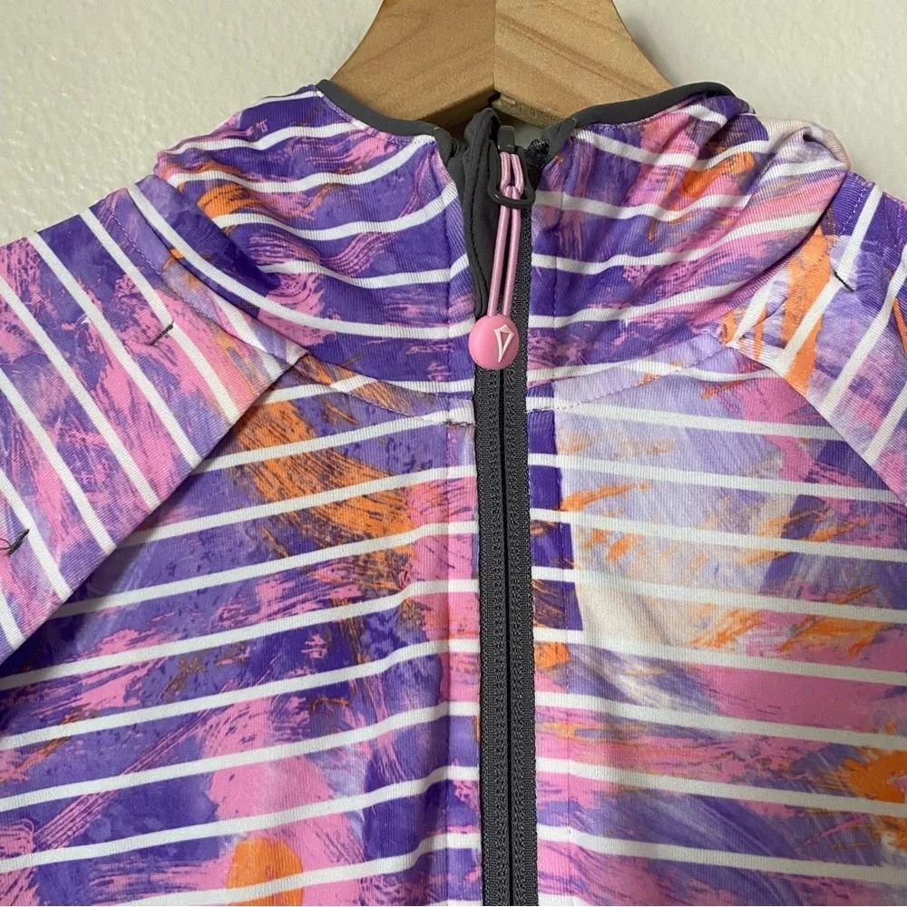 Ivivva Lululemon Girls Twice The Fun Reversible Hooded Zip Jacket Size 14 Purple